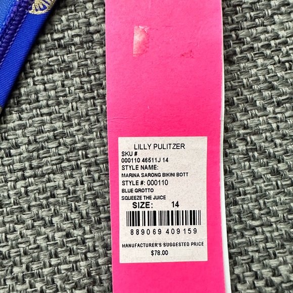 Lilly Pulitzer Marina Sarong Bikini Bottom NWT Squeeze the Juice - Picture 2 of 2